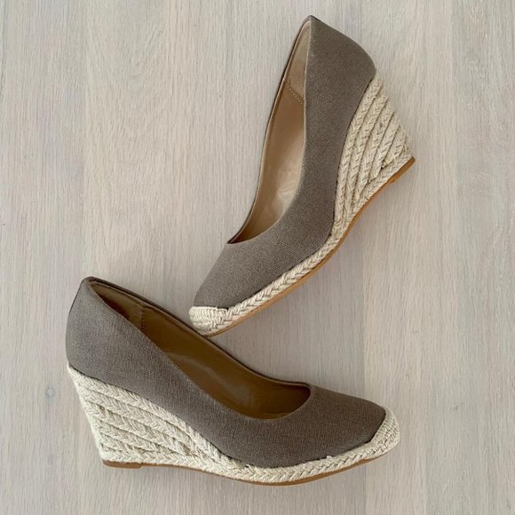 Ann Taylor Shoes - Ann Taylor canvas wedge espadrille shoes